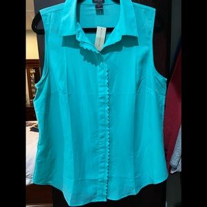Teal/aqua work blouse (tank) NWT